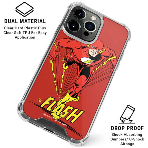 DC Comics The Flash Classic Action Pose Art iPhone 16 Pro Clear Case
